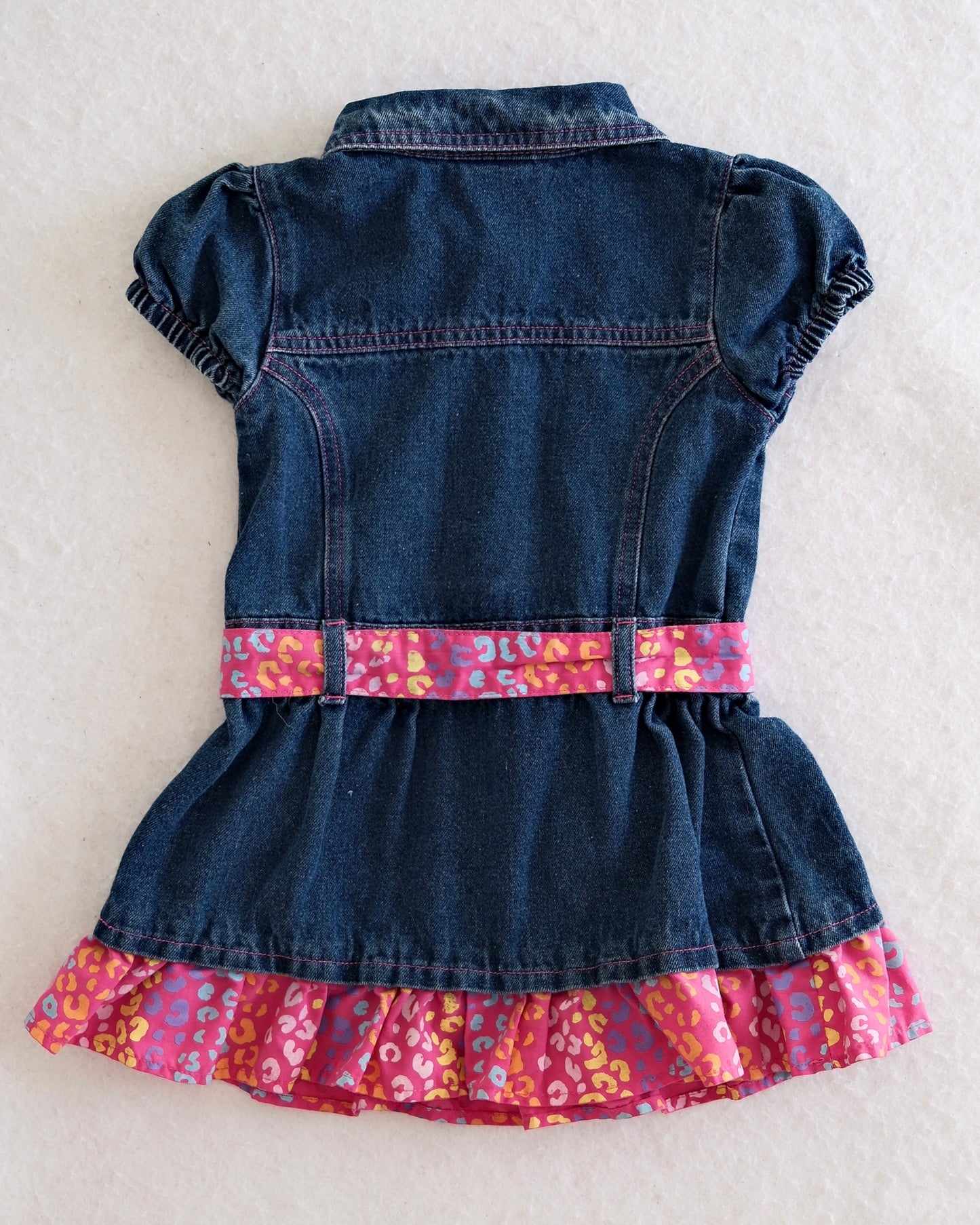 Y2K Kids Hello Kitty Sanrio Denim Button-Front Dress: 5T