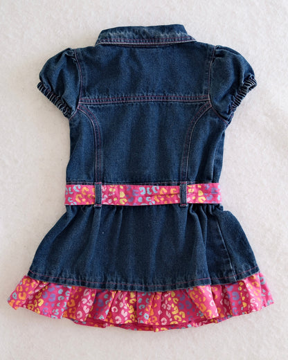 Y2K Kids Hello Kitty Sanrio Denim Button-Front Dress: 5T