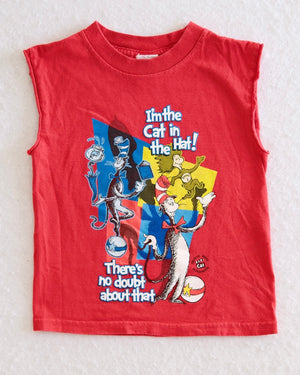 Vintage Kids Dr. Seuss Cat in the Hat Movie Muscle Tank Top: 4T
