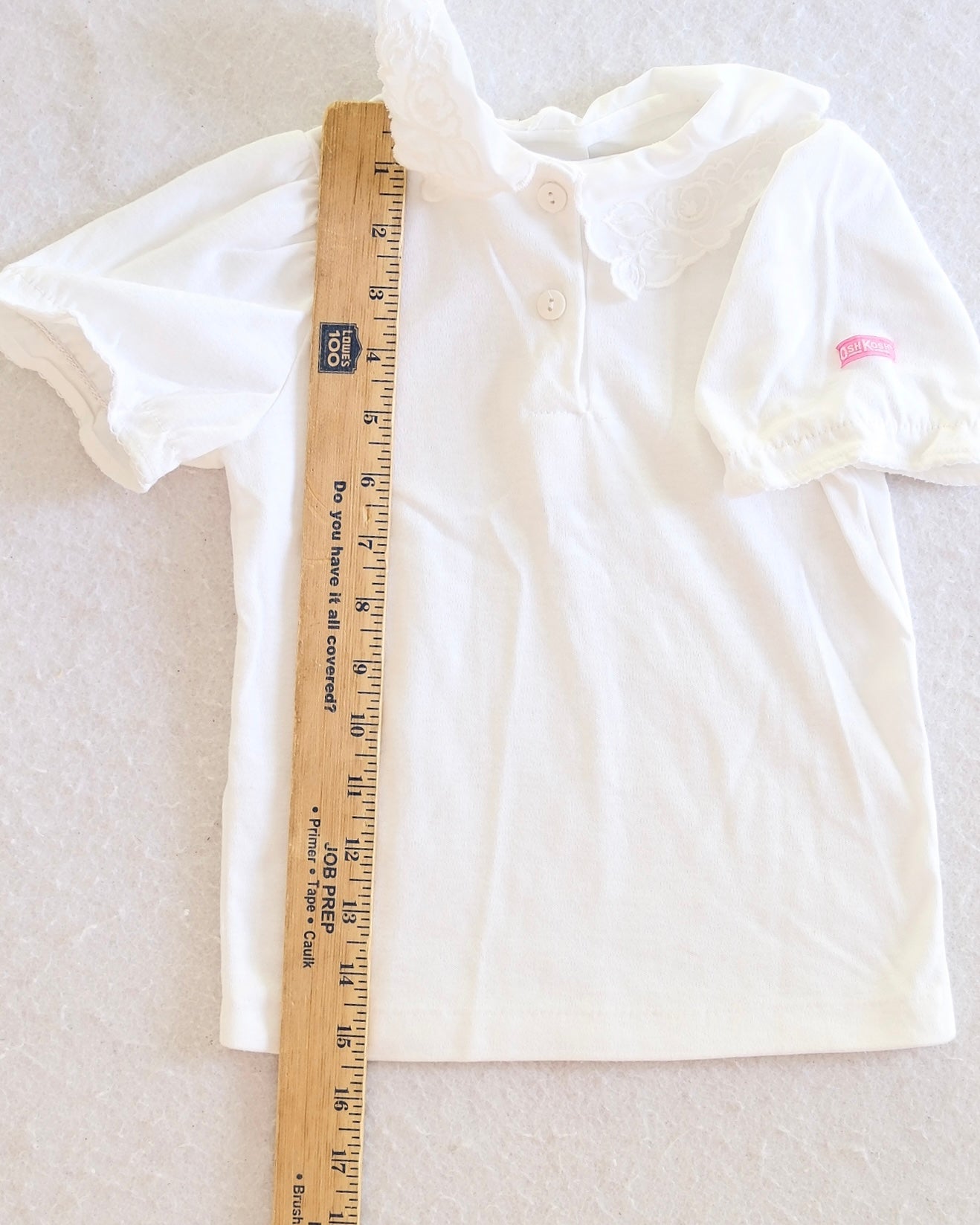 Vintage OshKosh B'Gosh White Floral Embroidered Collar Top: 4T