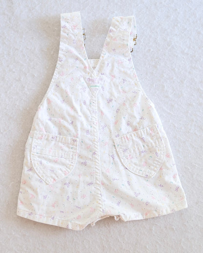 Vintage OshKosh B'Gosh White Pastel Confetti Shortalls: 12 Months