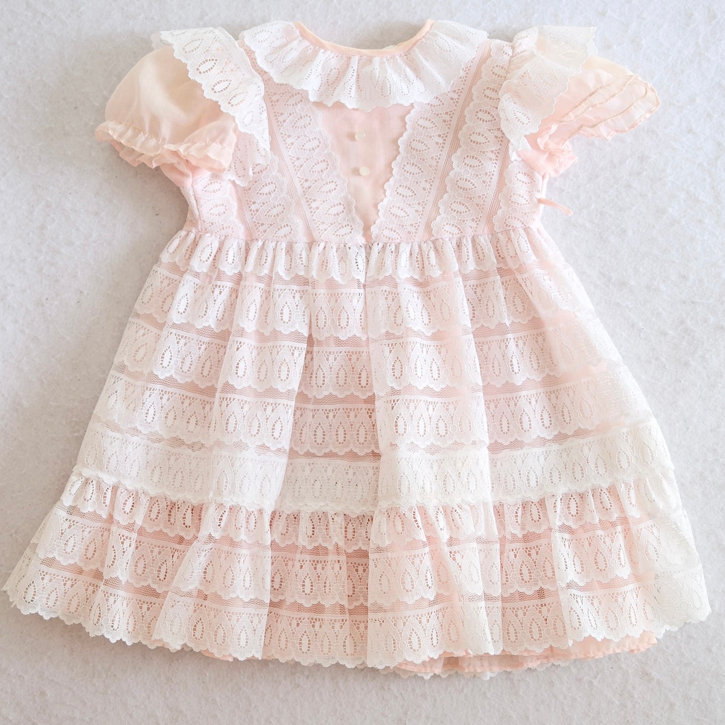 Vintage Toddletime Pink Lace Panel Toddler Dress, 2T
