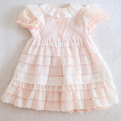 Vintage Toddletime Pink Lace Panel Toddler Dress, 2T