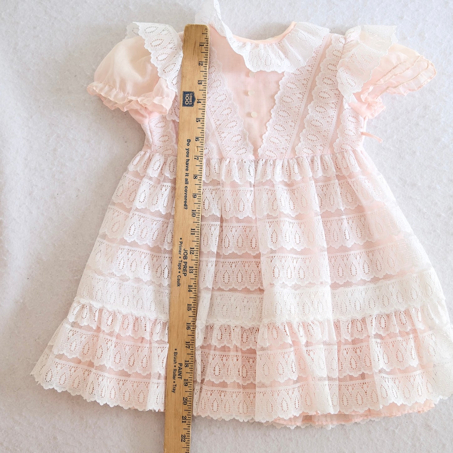 Vintage Toddletime Pink Lace Panel Toddler Dress, 2T
