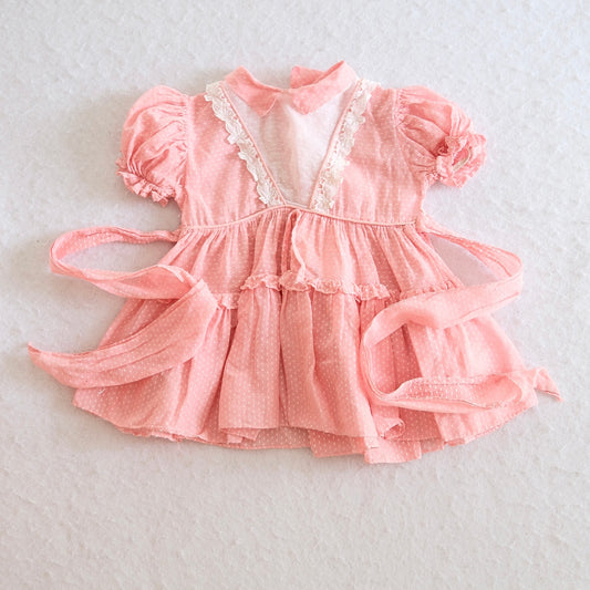 Vintage Love Brand Pink Swiss Dot Tiered Baby Dress, 12m?