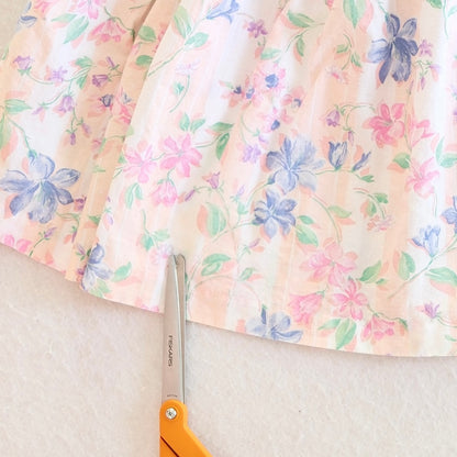 Vintage Pastel Stripe Floral Lace Collar Toddler Dress, 2T