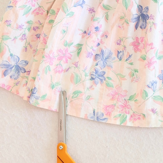 Vintage Pastel Stripe Floral Lace Collar Toddler Dress, 2T
