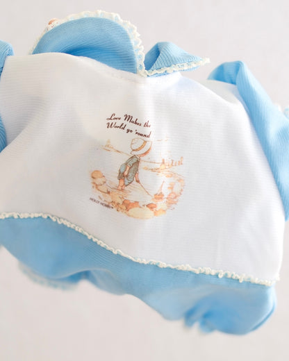 Vintage Holly Hobbie Blue Baby Bubble Romper: 3m?