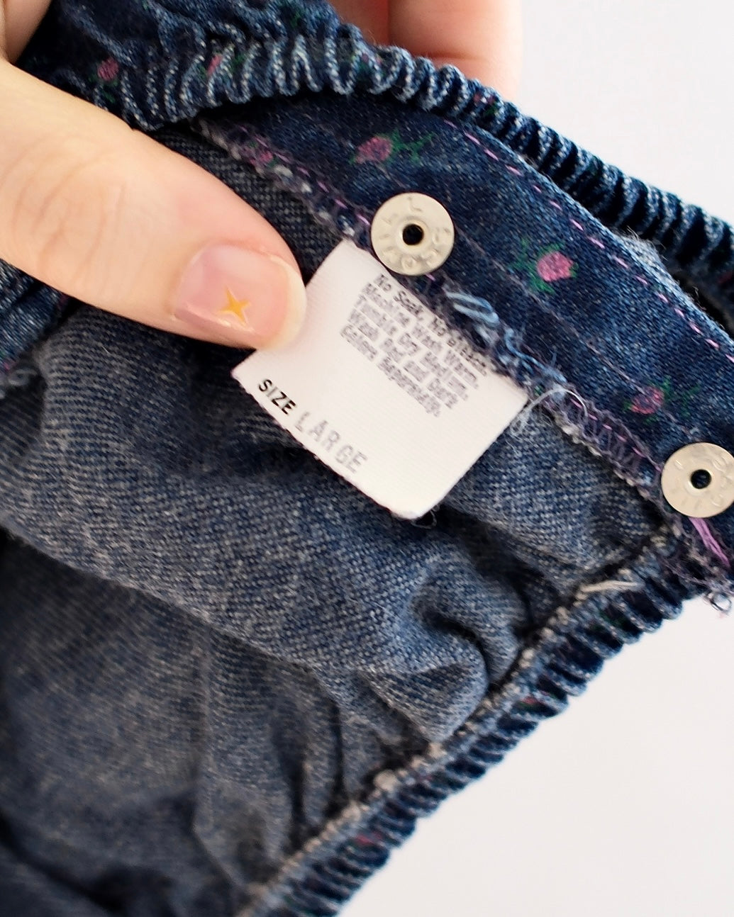 Vintage OshKosh B'Gosh Dark Wash Floral Denim Baby Bloomers: 18m?