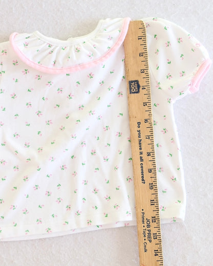 Vintage OshKosh Ditsy Floral Ruffle Collar Baby Top: 24 Months