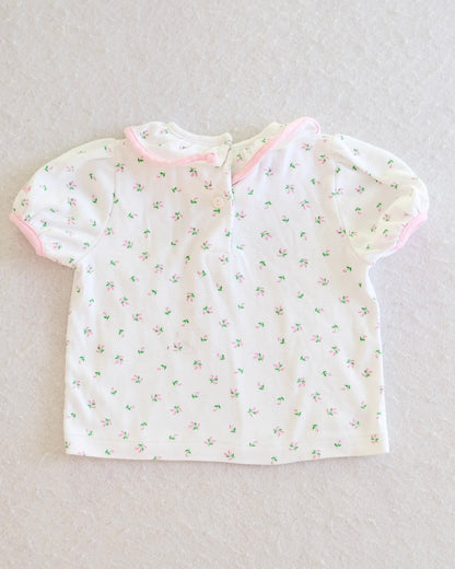 Vintage OshKosh Ditsy Floral Ruffle Collar Baby Top: 24 Months