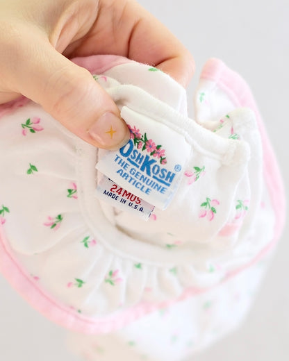 Vintage OshKosh Ditsy Floral Ruffle Collar Baby Top: 24 Months