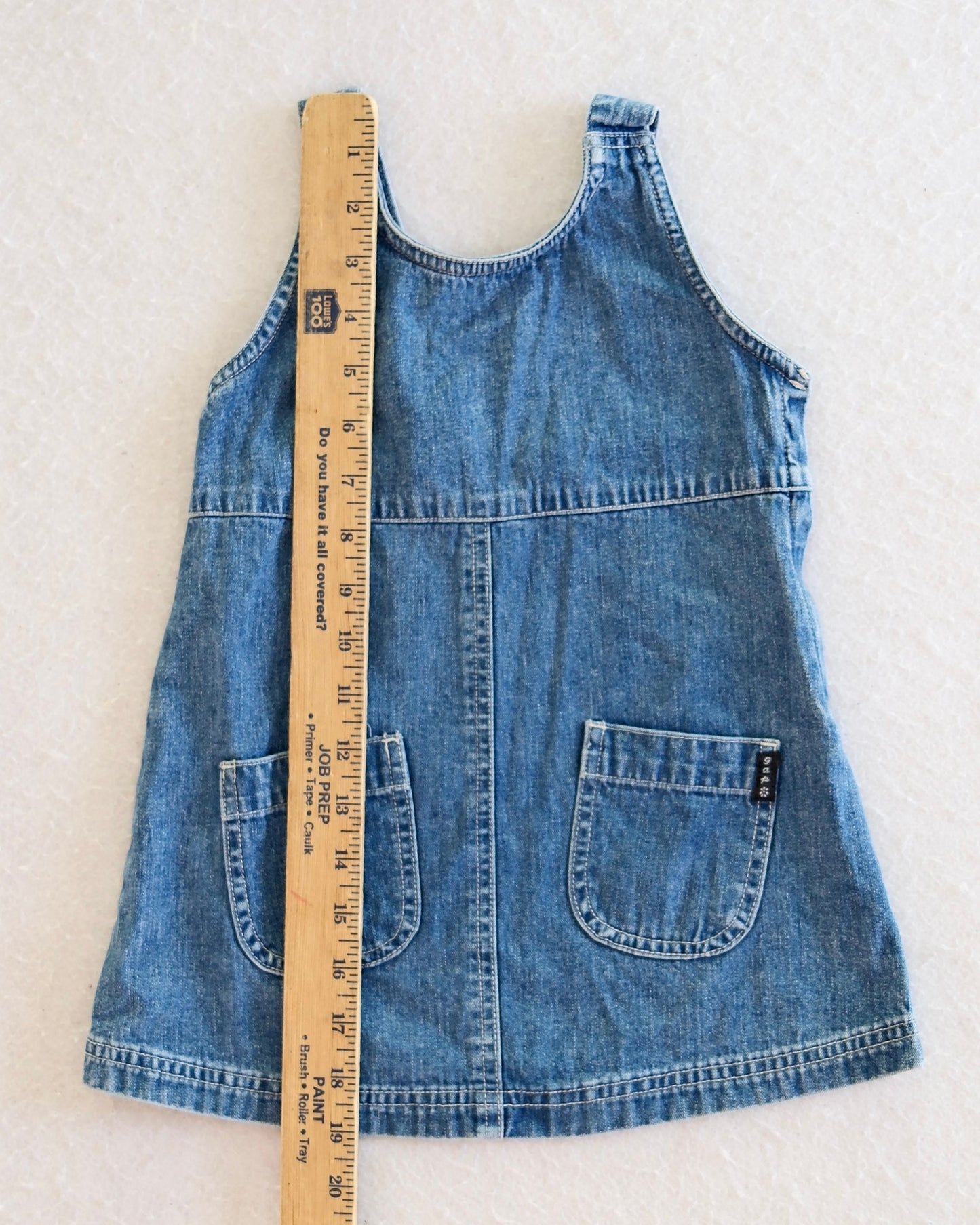 Vintage Gap Blue Jeans Medium Wash Denim Toddler Pinafore Dress: XXS/2T