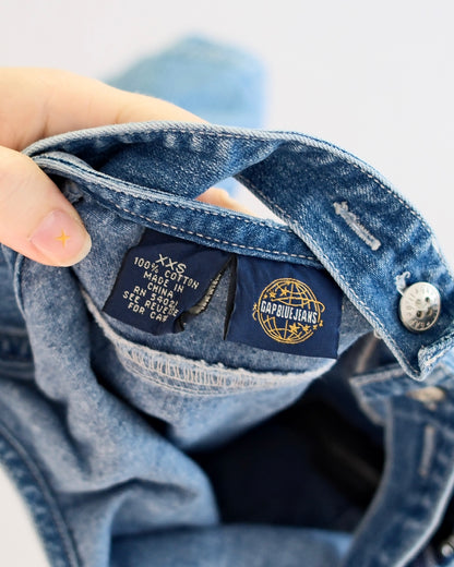 Vintage Gap Blue Jeans Medium Wash Denim Toddler Pinafore Dress: XXS/2T