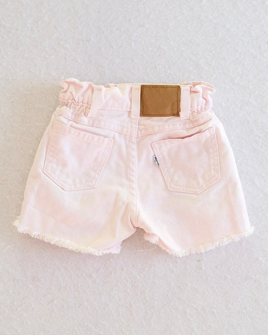 Vintage Levi's Blush Pink Paperbag Denim Toddler Shorts: Size 4