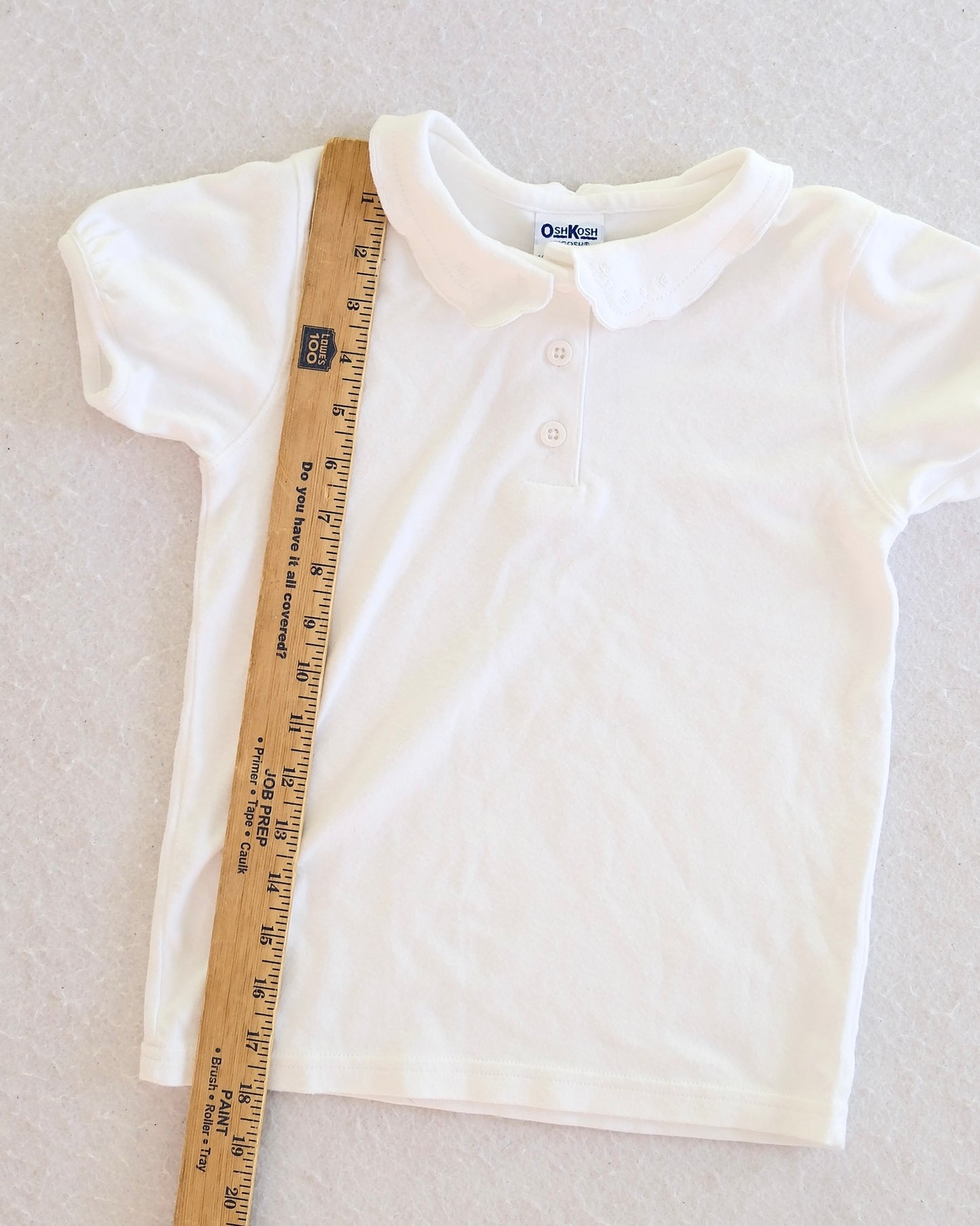 Vintage OshKosh B'Gosh White Peter Pan Collar Kids Top: Size 6