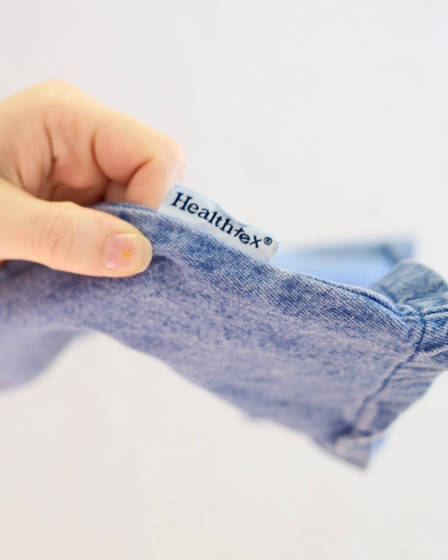 Vintage Healthtex Light Blue Wash Denim Toddler Romper: Size 3T