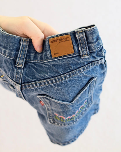 Y2K Levi's Red Tab Embroidered Denim Kids Shorts: 6X
