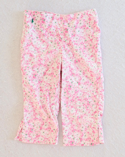 Y2K Ralph Lauren Pink Floral Kids Crop Pants: Size 6y