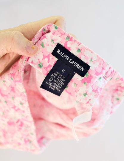 Y2K Ralph Lauren Pink Floral Kids Crop Pants: Size 6y