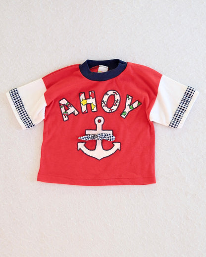 Vintage Liberty Red "Ahoy" Anchor Toddler Tee: 2T?