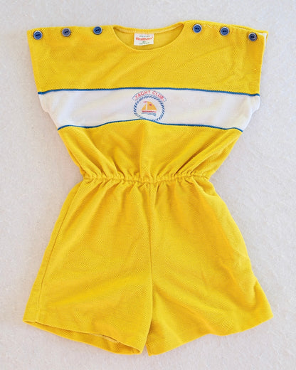 Vintage Healthtex Yellow Yacht Club Kids Romper: 6X