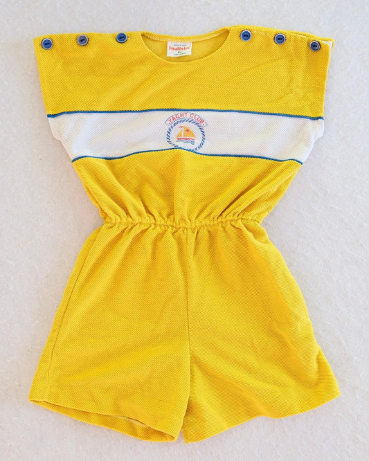 Vintage Healthtex Yellow Yacht Club Kids Romper: 6X