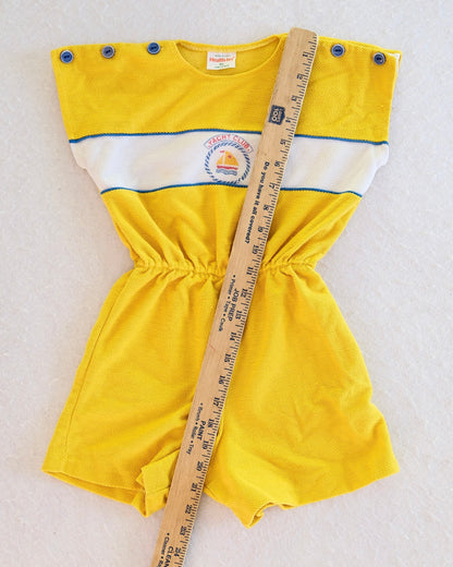 Vintage Healthtex Yellow Yacht Club Kids Romper: 6X