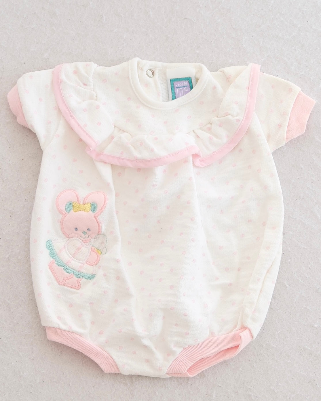 Vintage Little Me Pink Dot Bunny Ice Cream Baby Romper: 3m?