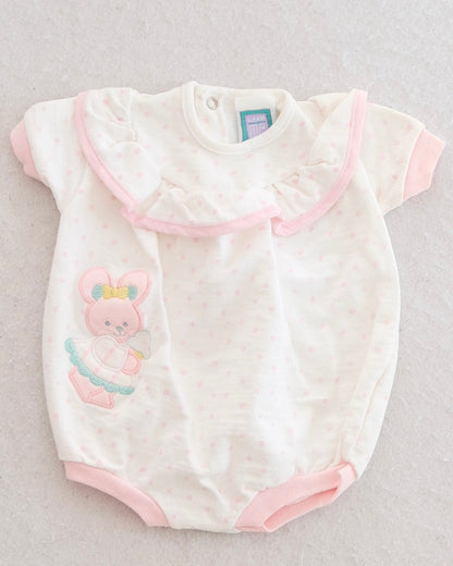 Vintage Little Me Pink Dot Bunny Ice Cream Baby Romper: 3m?