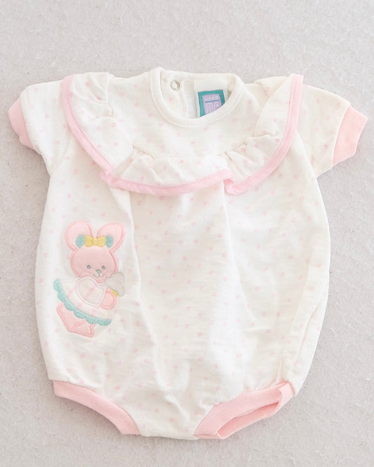 Vintage Little Me Pink Dot Bunny Ice Cream Baby Romper: 3m?