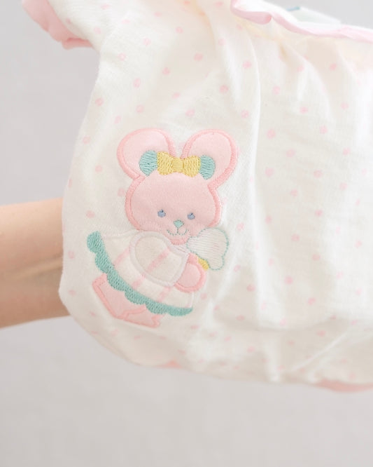 Vintage Little Me Pink Dot Bunny Ice Cream Baby Romper: 3m?