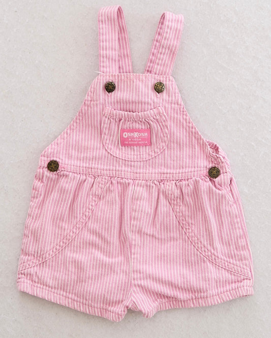 Vintage OshKosh B'Gosh Pink Hickory Stirpe Bubble Shortalls: 3T