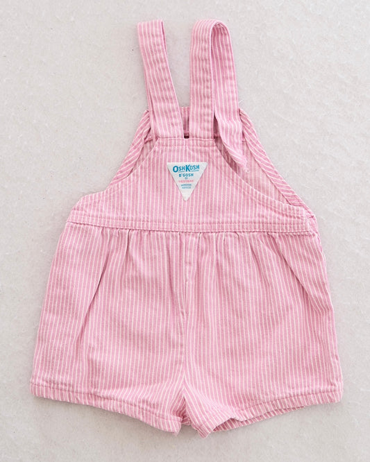 Vintage OshKosh B'Gosh Pink Hickory Stirpe Bubble Shortalls: 3T