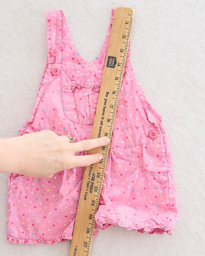 Y2K OshKosh B'Gosh Pink Polka Dot Ruffle Shortalls: 12m