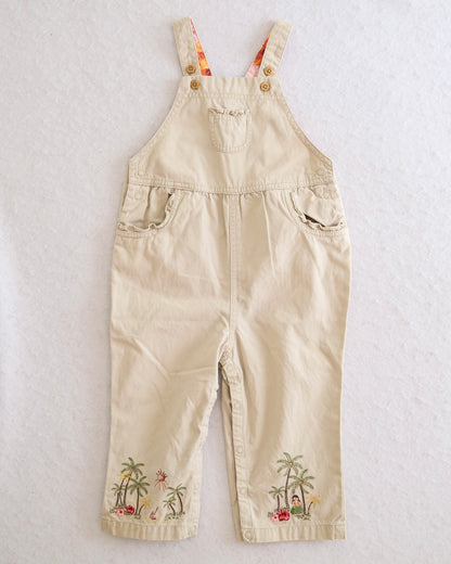 Vintage Gymboree Little Hula Girl Embroidered Overalls Romper: 24m