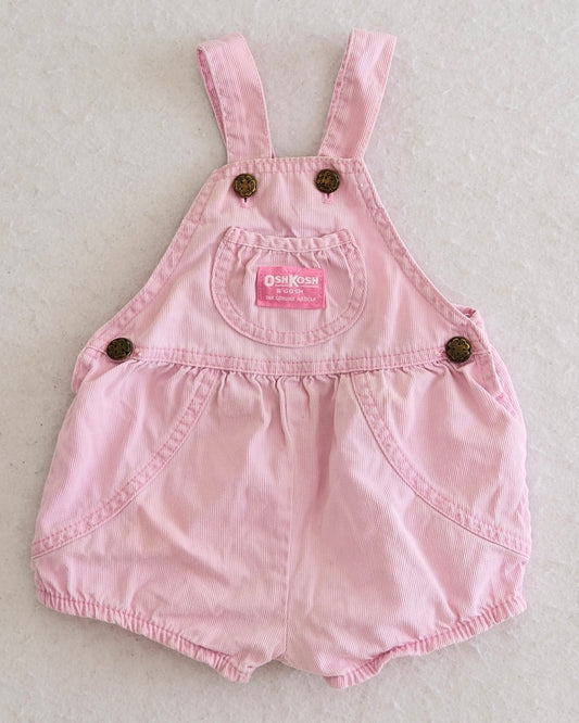 Vintage OshKosh B'Gosh girls pink bubble shortall size 18 months, ice cream patch