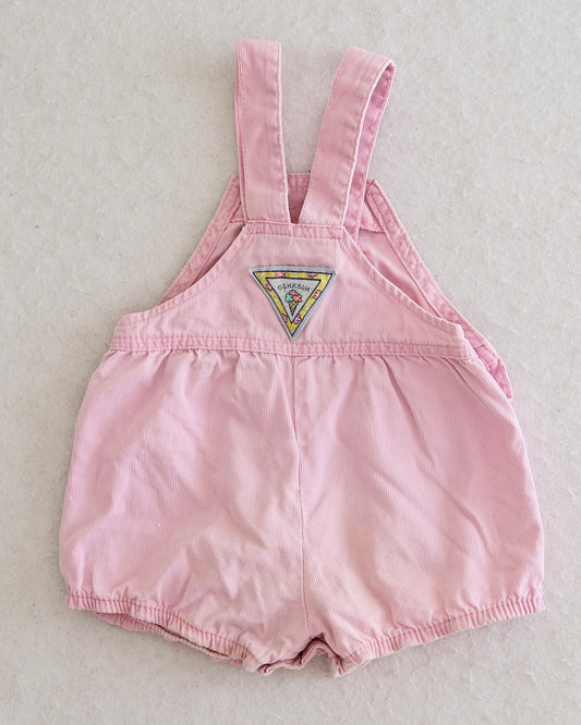 Vintage OshKosh B'Gosh girls pink bubble shortall size 18 months, ice cream patch