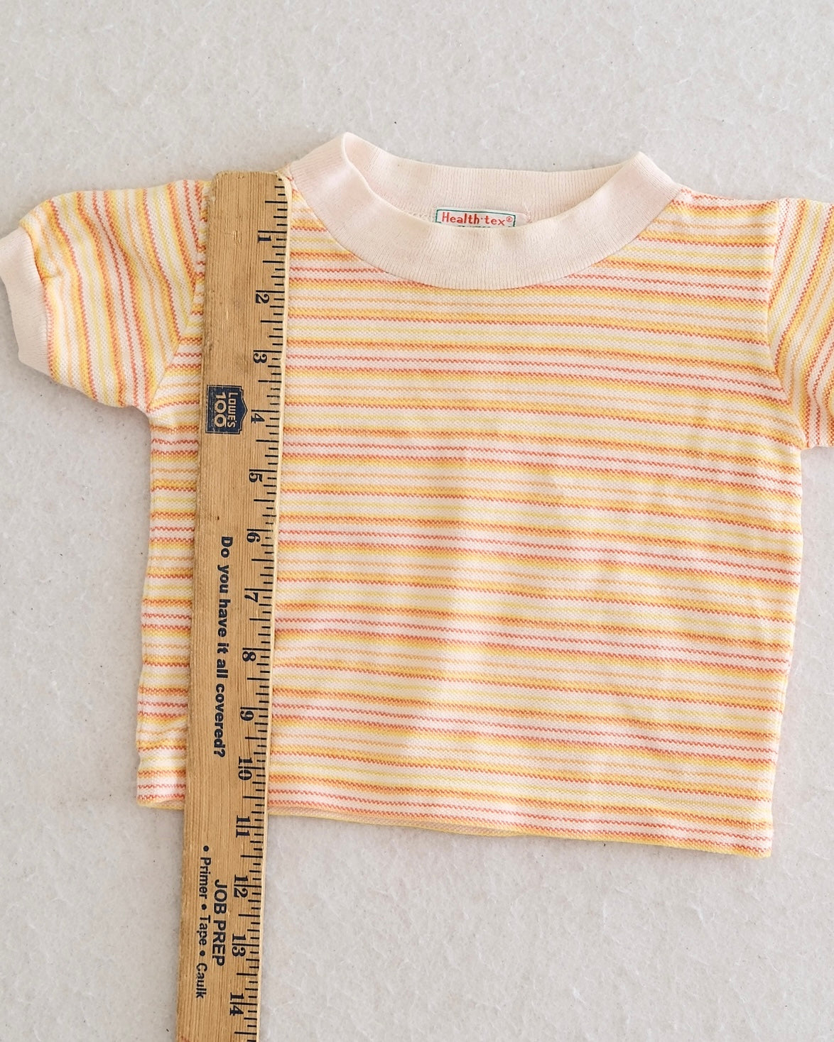 Vintage Healthtex Yellow Orange Stripe Baby Ringer Tee: 18 Months