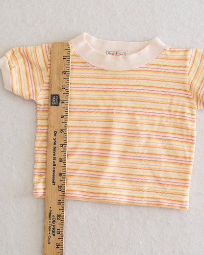 Vintage Healthtex Yellow Orange Stripe Baby Ringer Tee: 18 Months