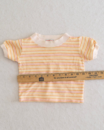 Vintage Healthtex Yellow Orange Stripe Baby Ringer Tee: 18 Months