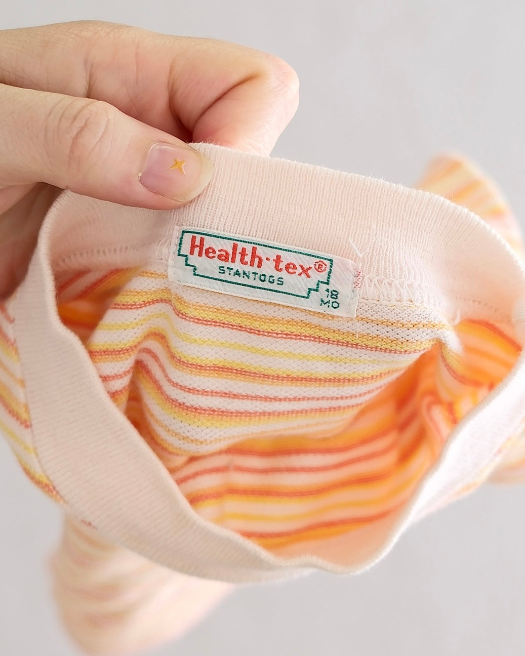 Vintage Healthtex Yellow Orange Stripe Baby Ringer Tee: 18 Months