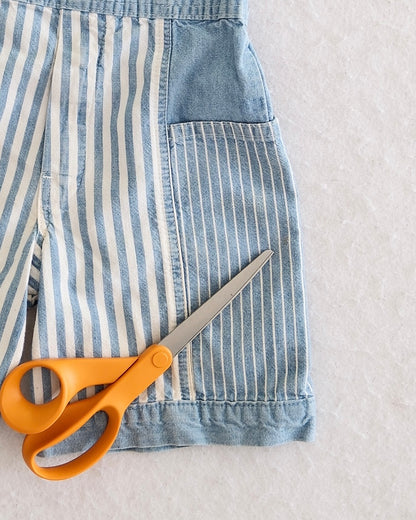 Vintage OshKosh Striped Light Chambray Green Label Toddler Overalls: 4T