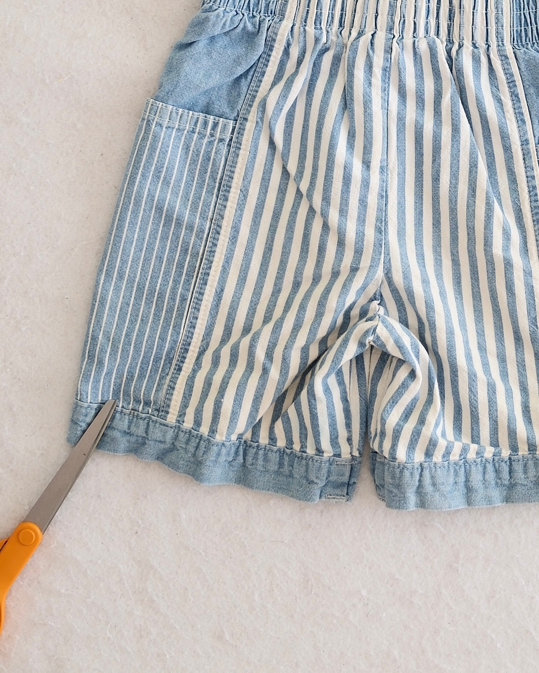 Vintage OshKosh Striped Light Chambray Green Label Toddler Overalls: 4T