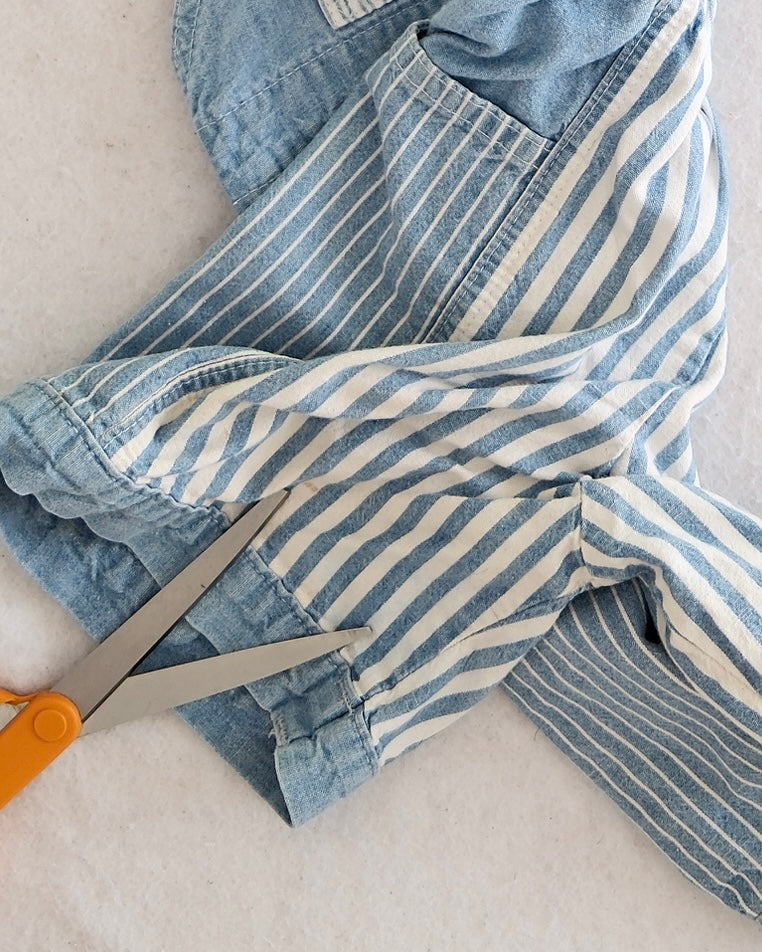Vintage OshKosh Striped Light Chambray Green Label Toddler Overalls: 4T