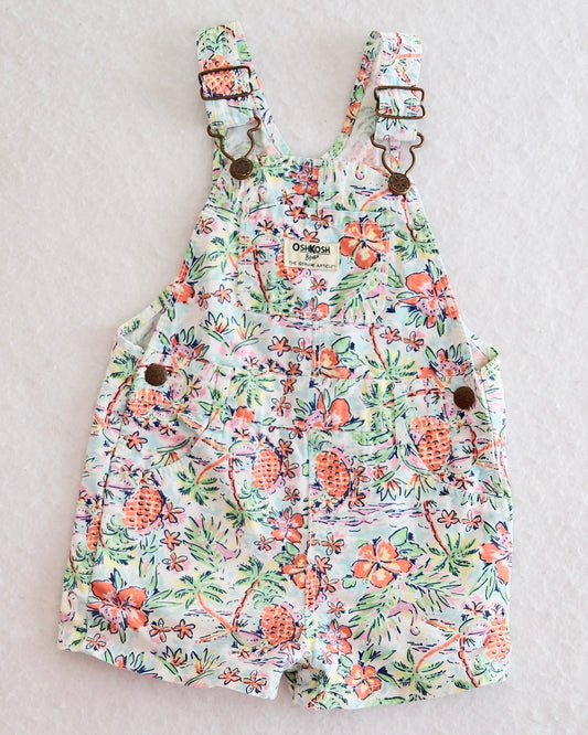 2010s OshKosh B'Gosh Tropical Print Shortalls: 24m