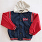 Vintage OshKosh B’gosh Red & Navy Hooded Varsity Jacket: 7y