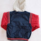 Vintage OshKosh B’gosh Red & Navy Hooded Varsity Jacket: 7y