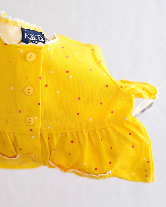 Vintage Honors Baby Yellow Confetti Dot Romper: 12m? — NWT