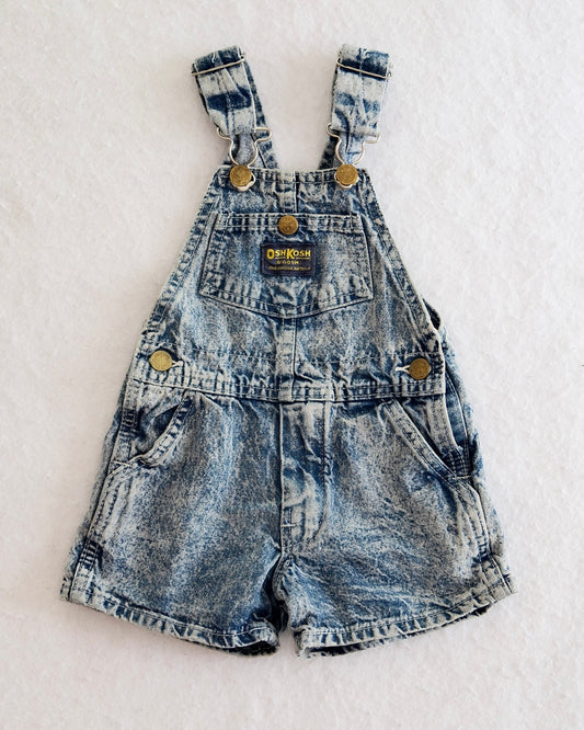 Vintage OshKosh B'Gosh Kids' Acid Wash Denim Shortalls: